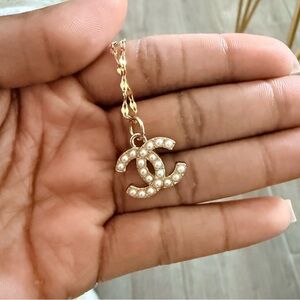 Gold Necklace with Pearl Accents